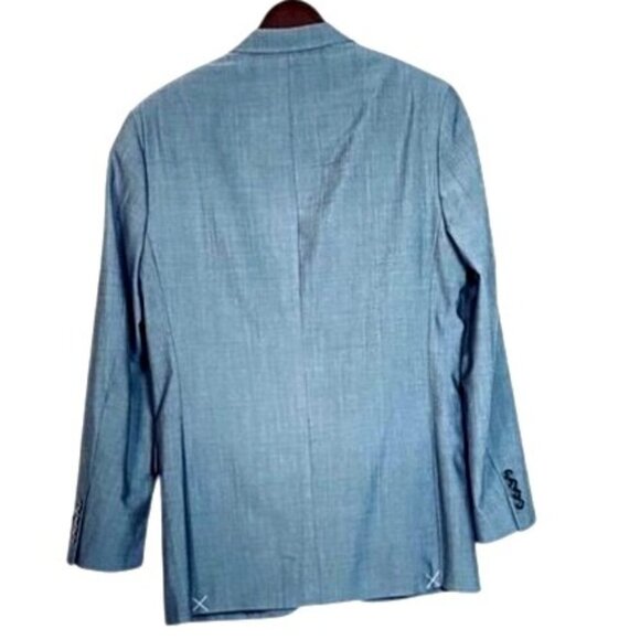 Alfani Slim Fit Blue Gray Wool Blend Mens Suit Jacket 36R Tailored  Macys Excl - Picture 2 of 9